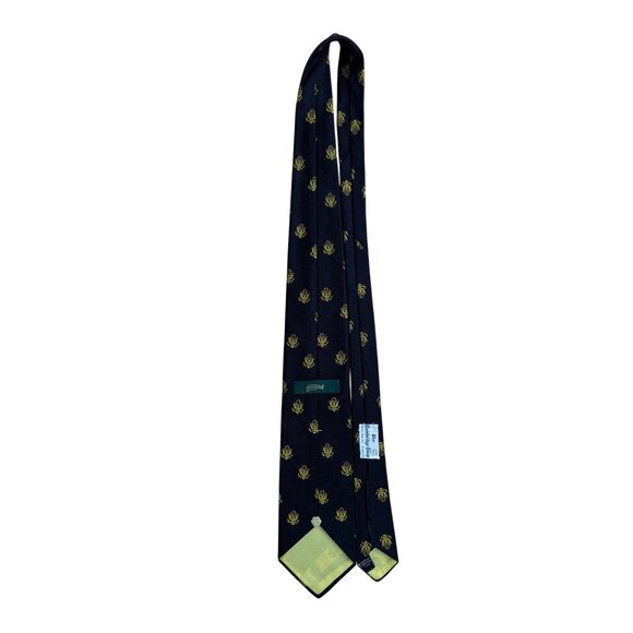 Resilio Mens Navy & Yellow Woven Polyester Patterned Tie - Picture 6 of 8